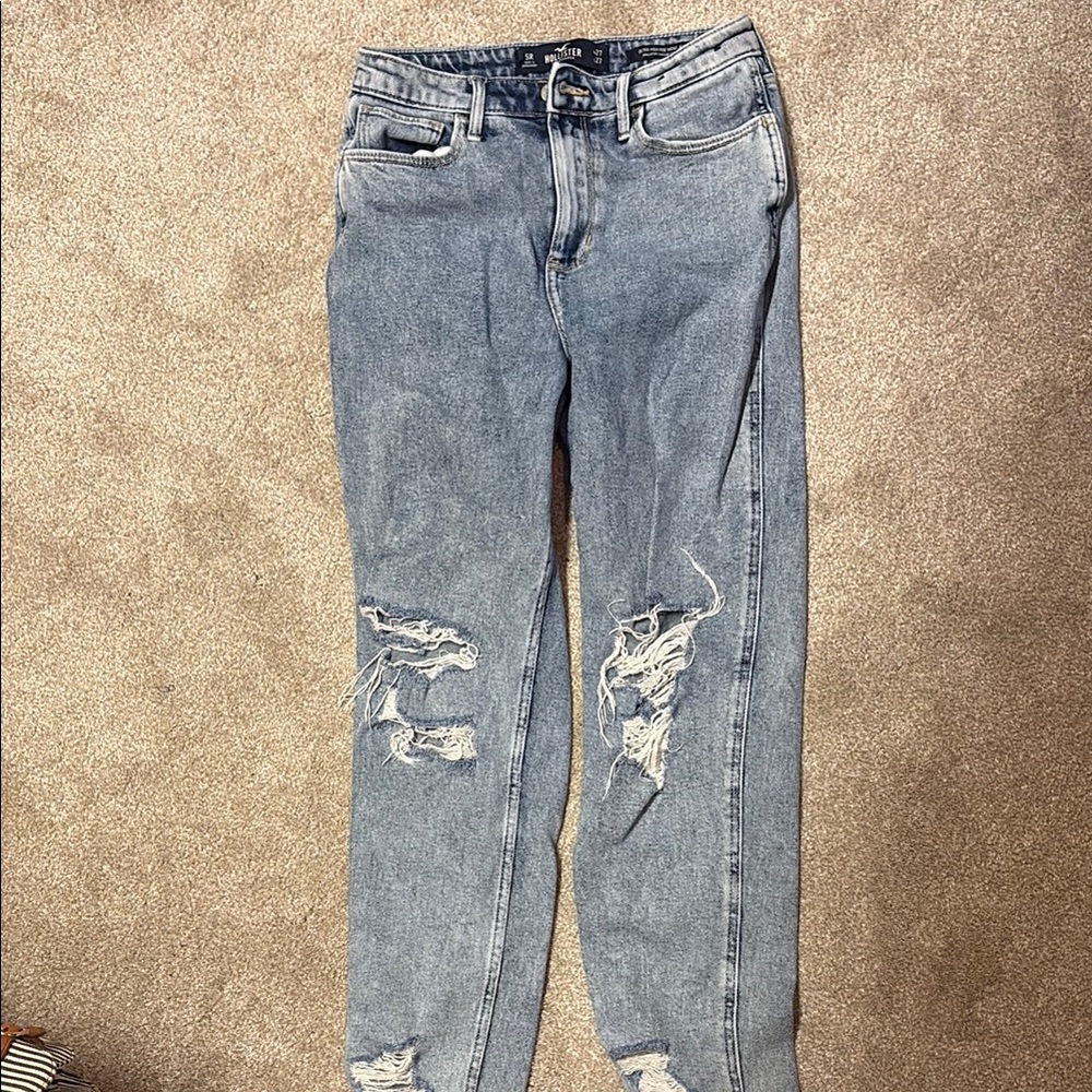 Hollister Blue Skinny Jeans with Distressed Details